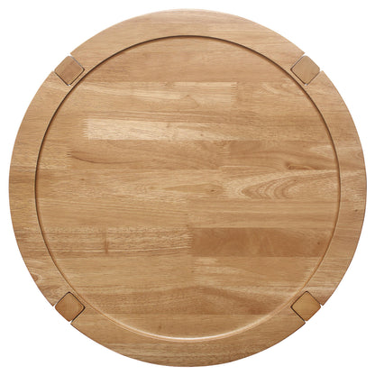 Camillo Round Solid Wood End Table with Shelf Maple Brown - 709697