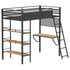 Campus 3-shelf Metal Twin Workstation Loft Bed Matte Black - 460332BLK