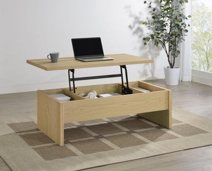 Canoga Engineered Wood Lift Top Coffee Table Light Oak - 706348