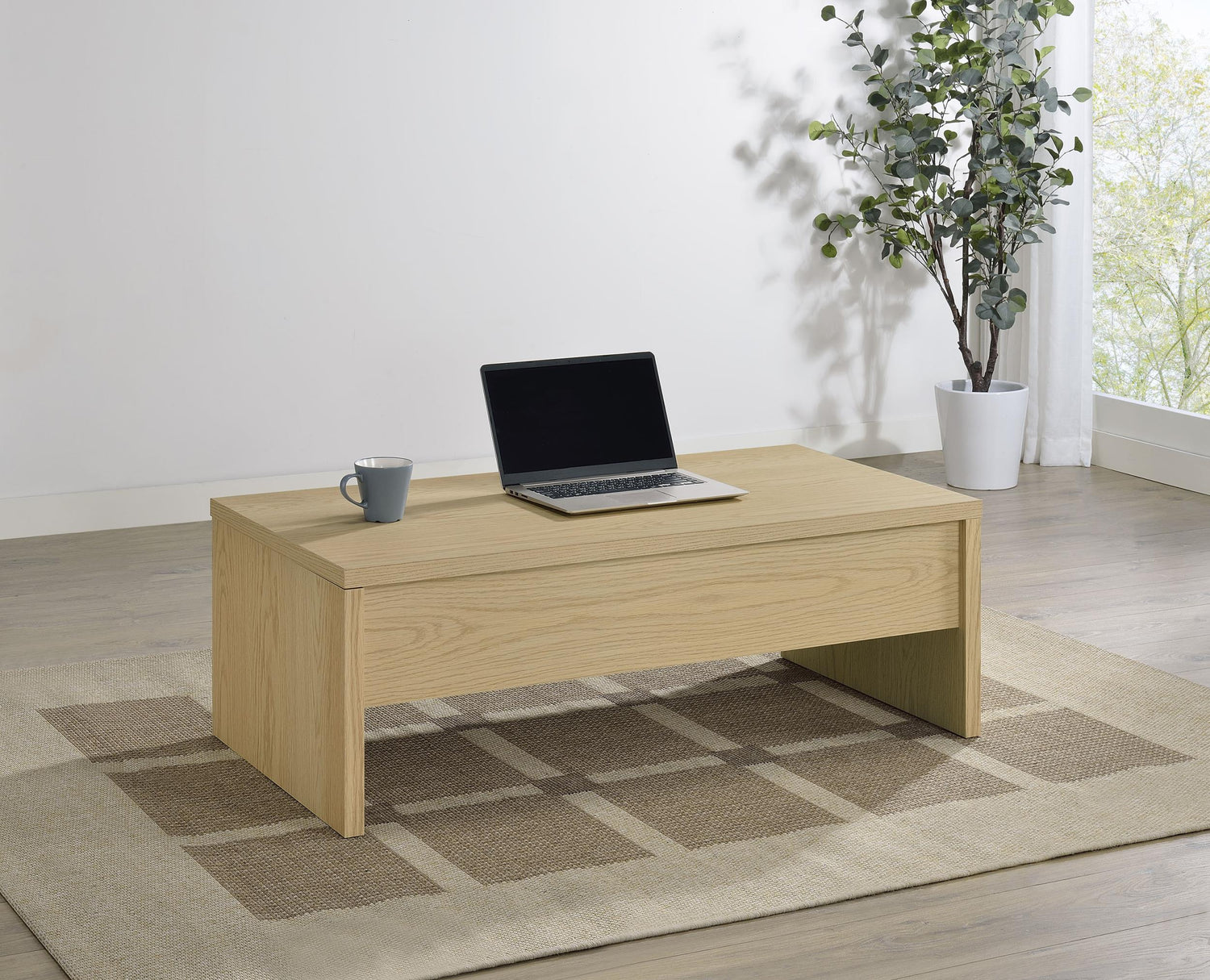 Canoga Engineered Wood Lift Top Coffee Table Light Oak - 706348