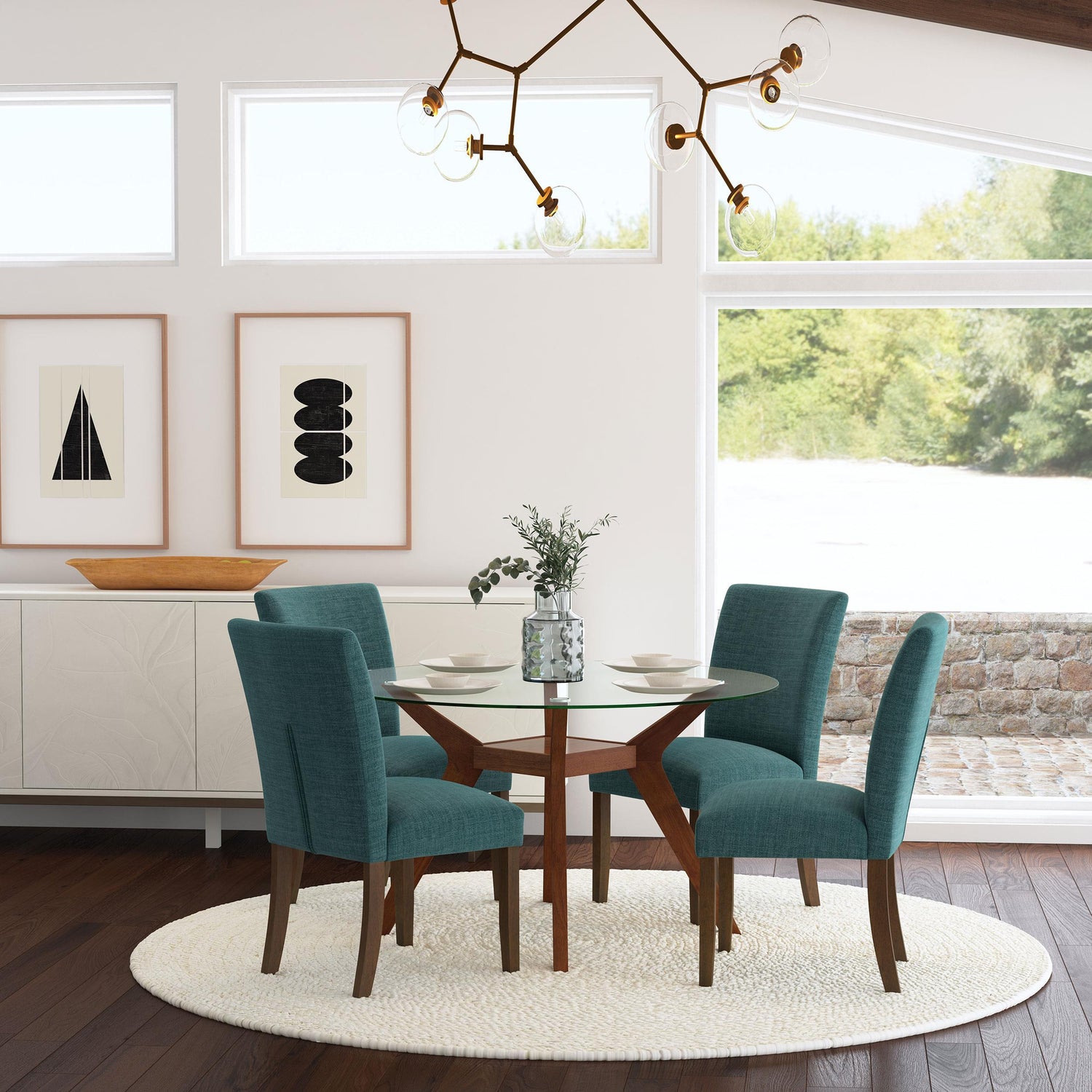 Cantley Upholstered Dining Side Chair Blue (Set of 2) - 106377