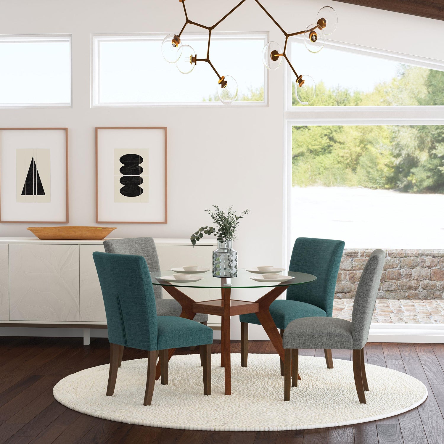 Cantley Upholstered Dining Side Chair Grey (Set of 2) - 106379