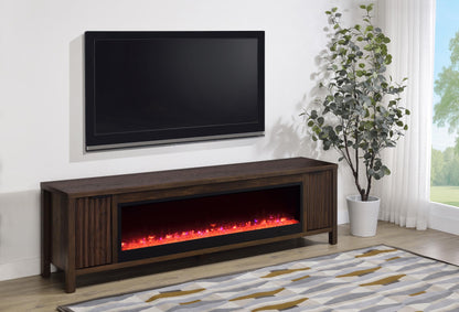 Carey 79-inch TV Stand Fireplace Media Console Dark Pine - 722823