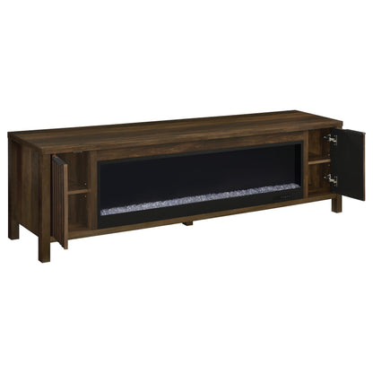Carey 79-inch TV Stand Fireplace Media Console Dark Pine - 722823