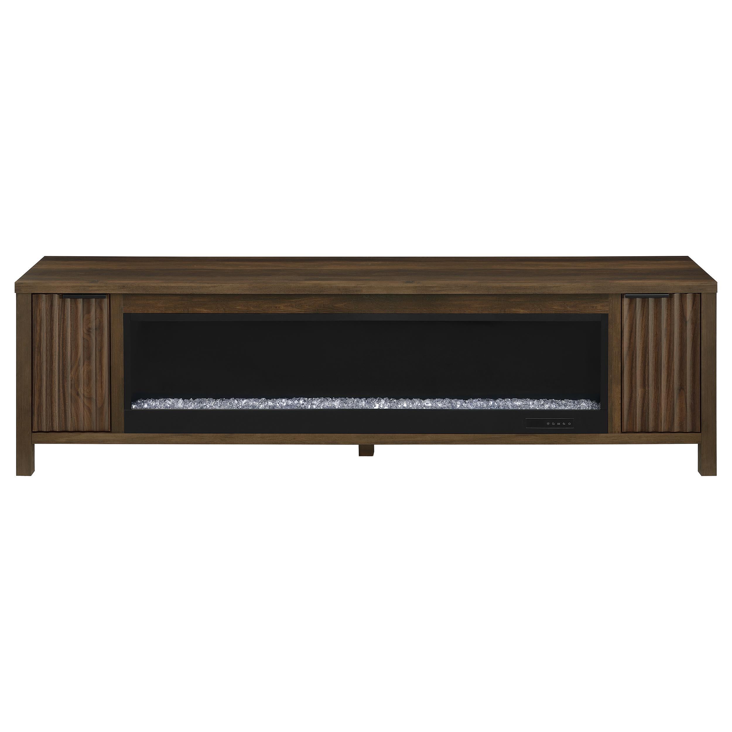 Carey 79-inch TV Stand Fireplace Media Console Dark Pine - 722823