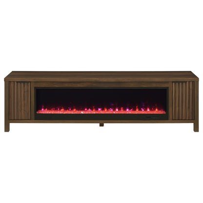Carey 79-inch TV Stand Fireplace Media Console Dark Pine - 722823