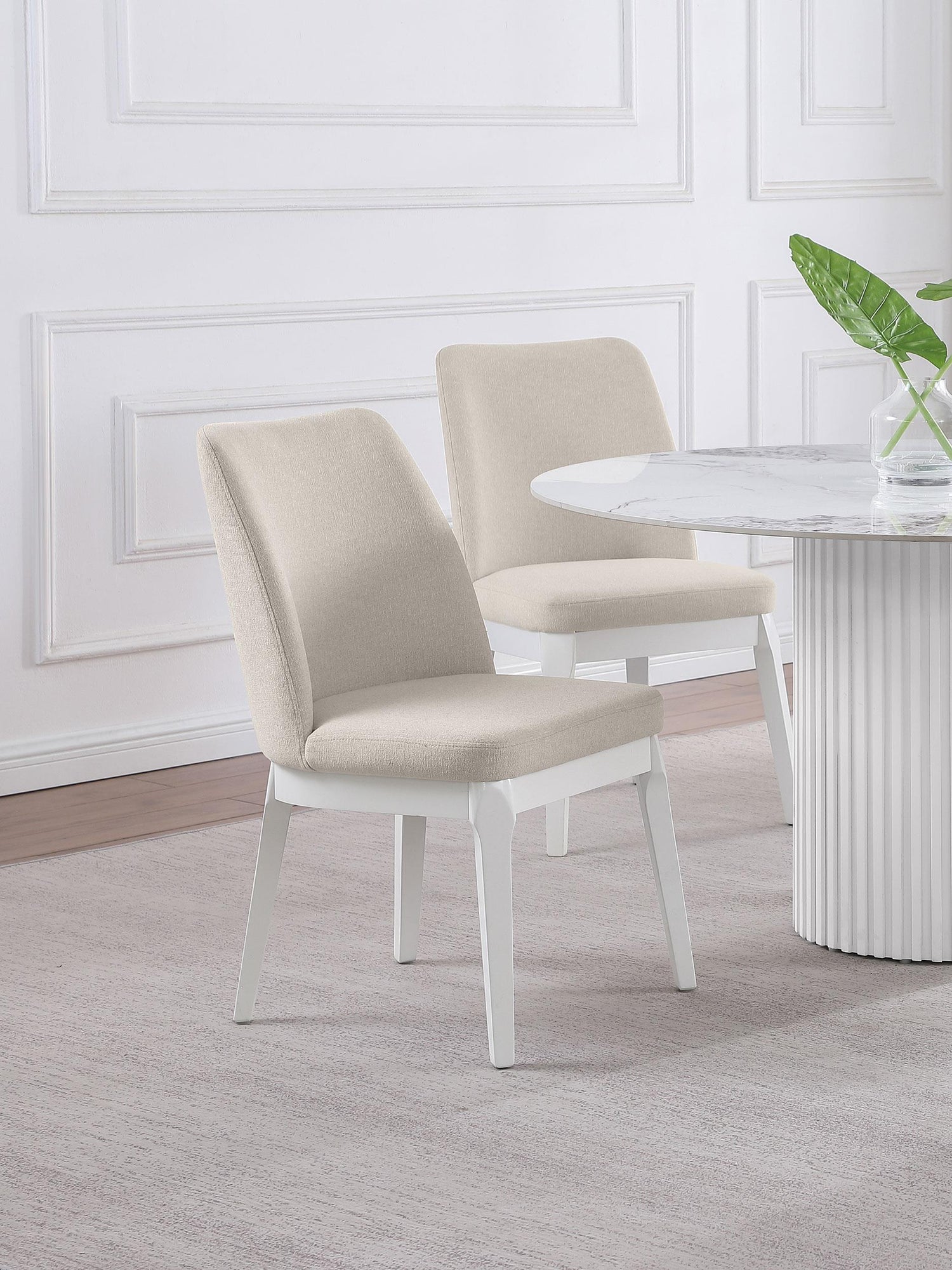 Carissa Upholstered Dining Side Chair Beige (Set of 2) - 108302