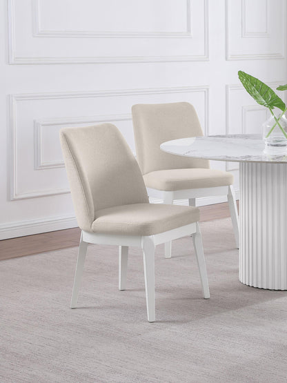 Carissa Upholstered Dining Side Chair Beige (Set of 2) - 108302