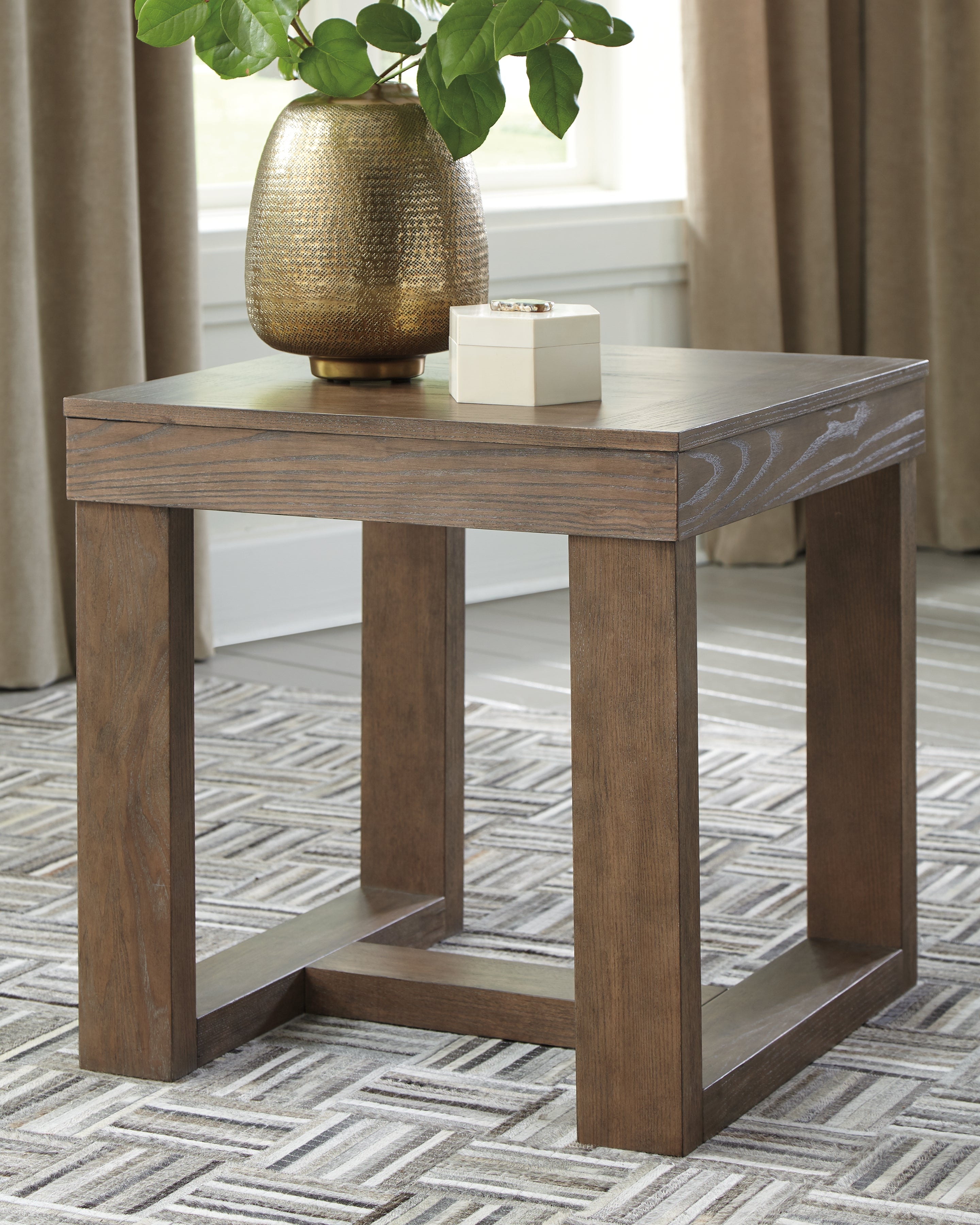 Cariton Coffee Table with 1 End Table in Gray - PKG008672