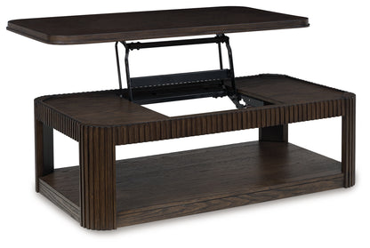 Carlibrie Warm Brown Lift-Top Coffee Table - T700-9