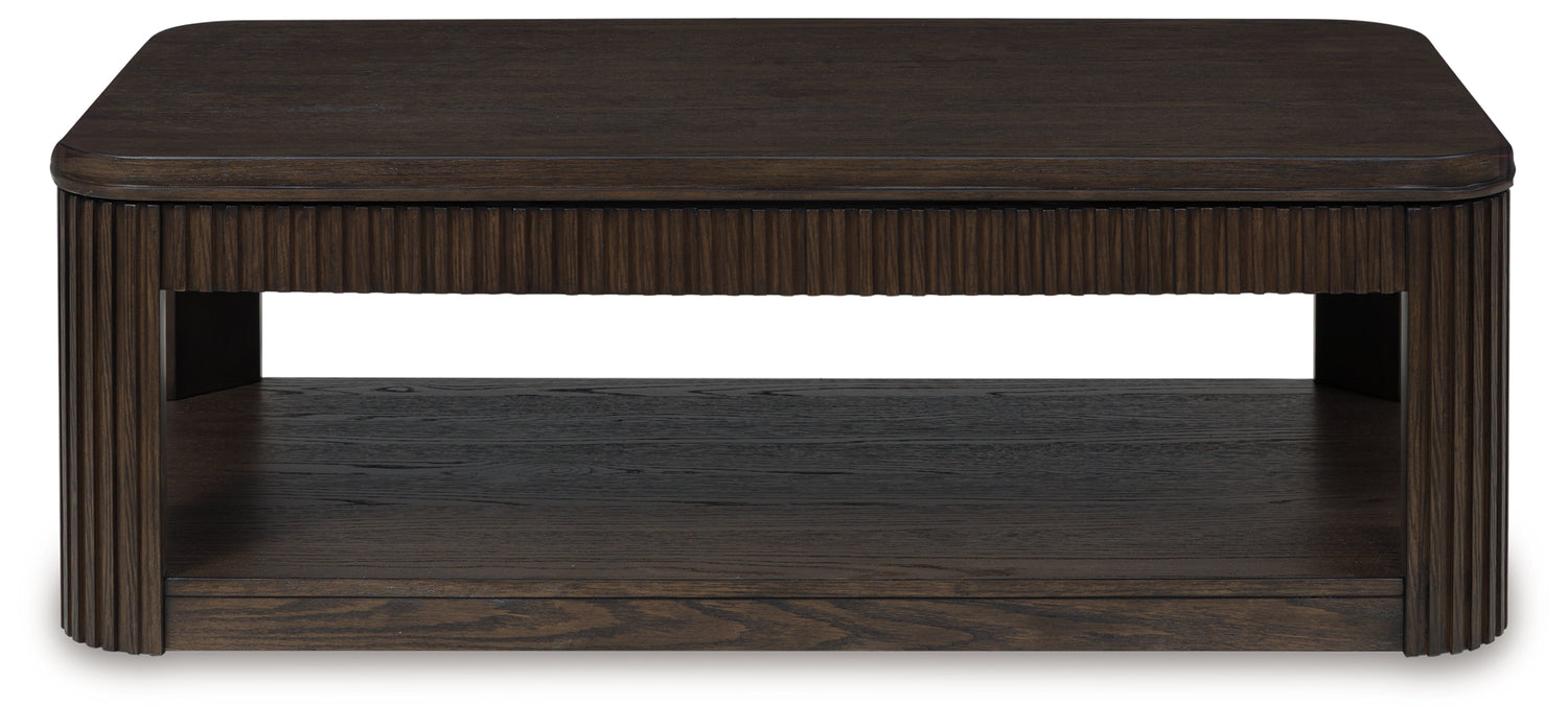 Carlibrie Warm Brown Lift-Top Coffee Table - T700-9