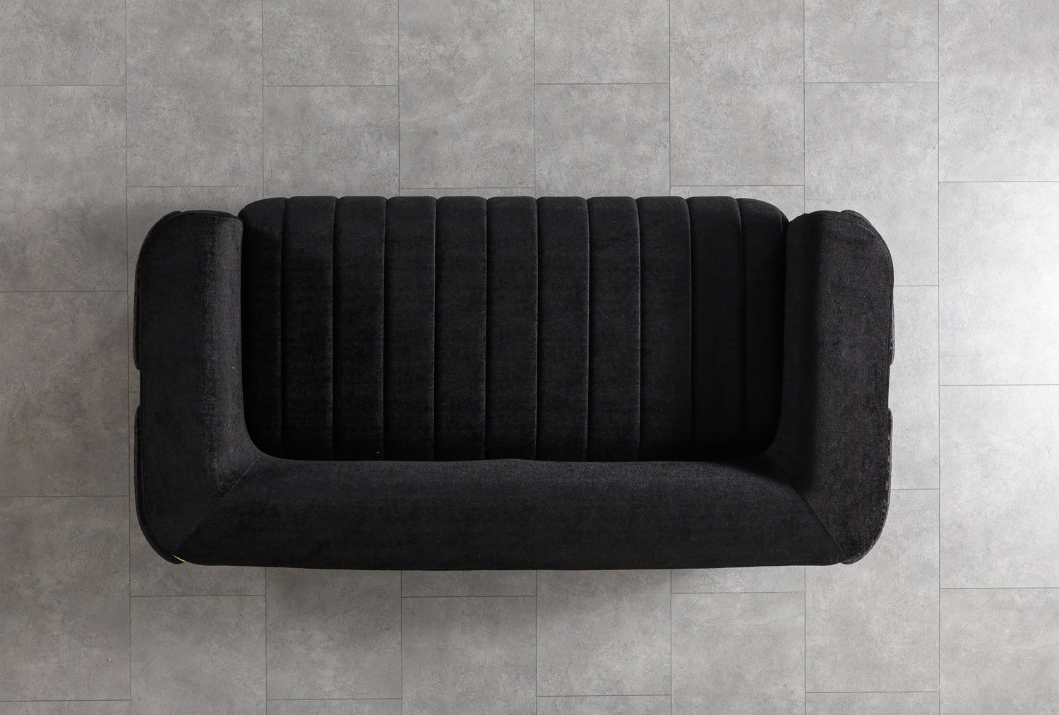 Carlina Black Velvet Loveseat - CARLINABK-L