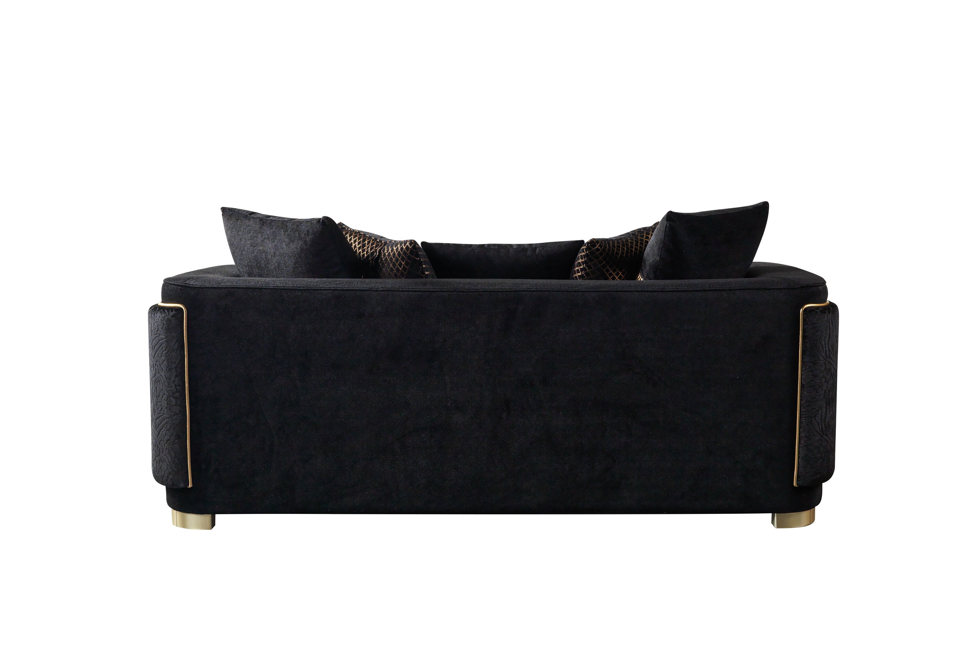 Carlina Black Velvet Loveseat - CARLINABK-L