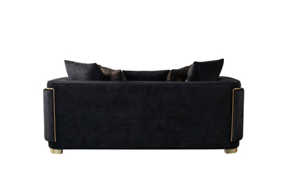 Carlina Black Velvet Loveseat - CARLINABK-L