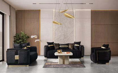 Carlina Black Velvet Sofa &amp; Loveseat - CARLINABK-SL