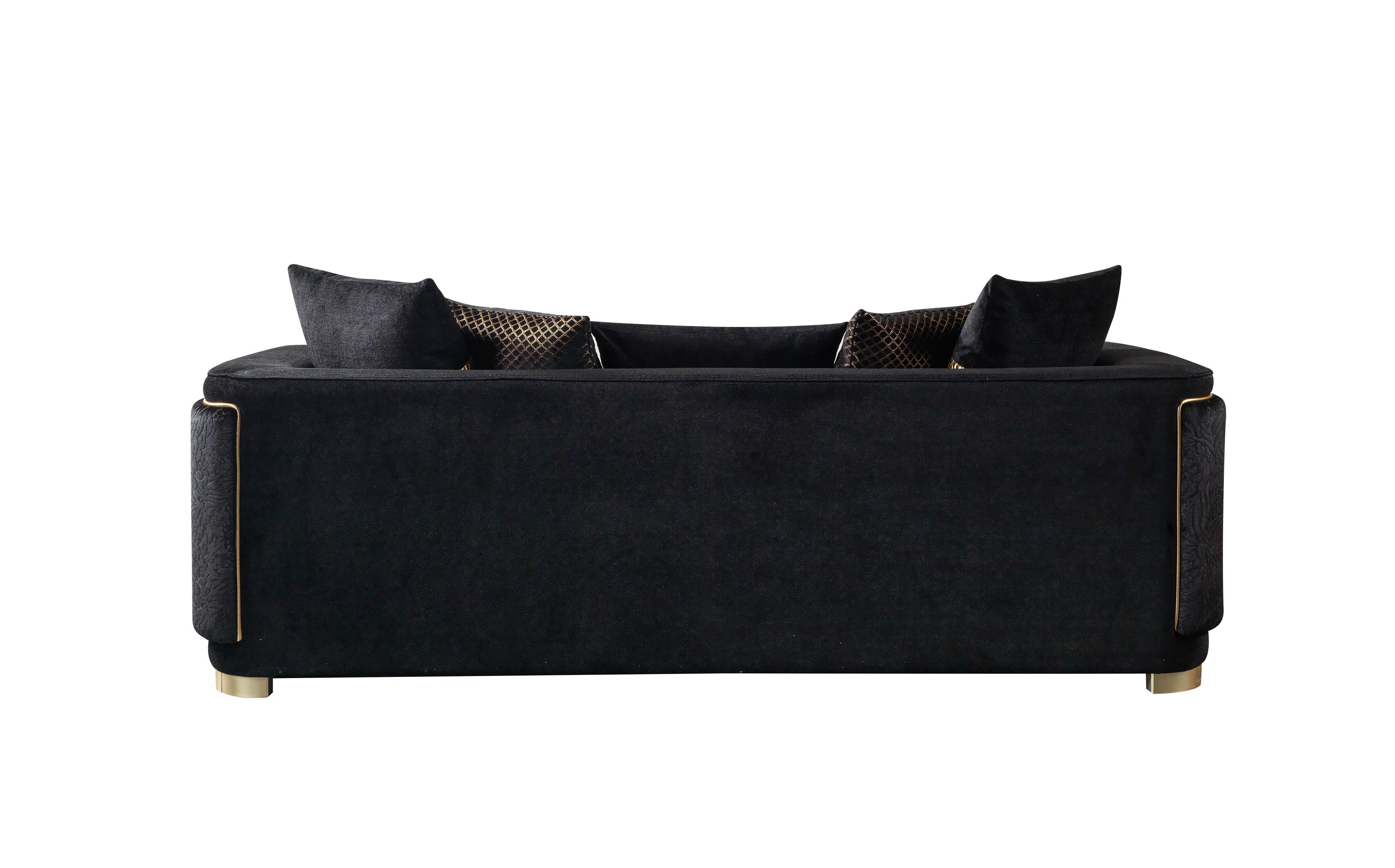 Carlina Black Velvet Sofa &amp; Loveseat - CARLINABK-SL