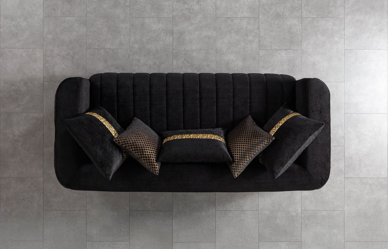 Carlina Black Velvet Sofa &amp; Loveseat - CARLINABK-SL