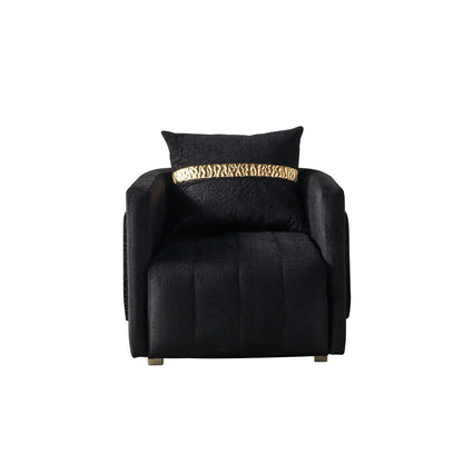 Carlina Black Velvet Sofa &amp; Loveseat - CARLINABK-SL