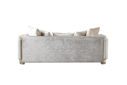 Carlina Ivory Velvet Sofa - CARLINAIV-S