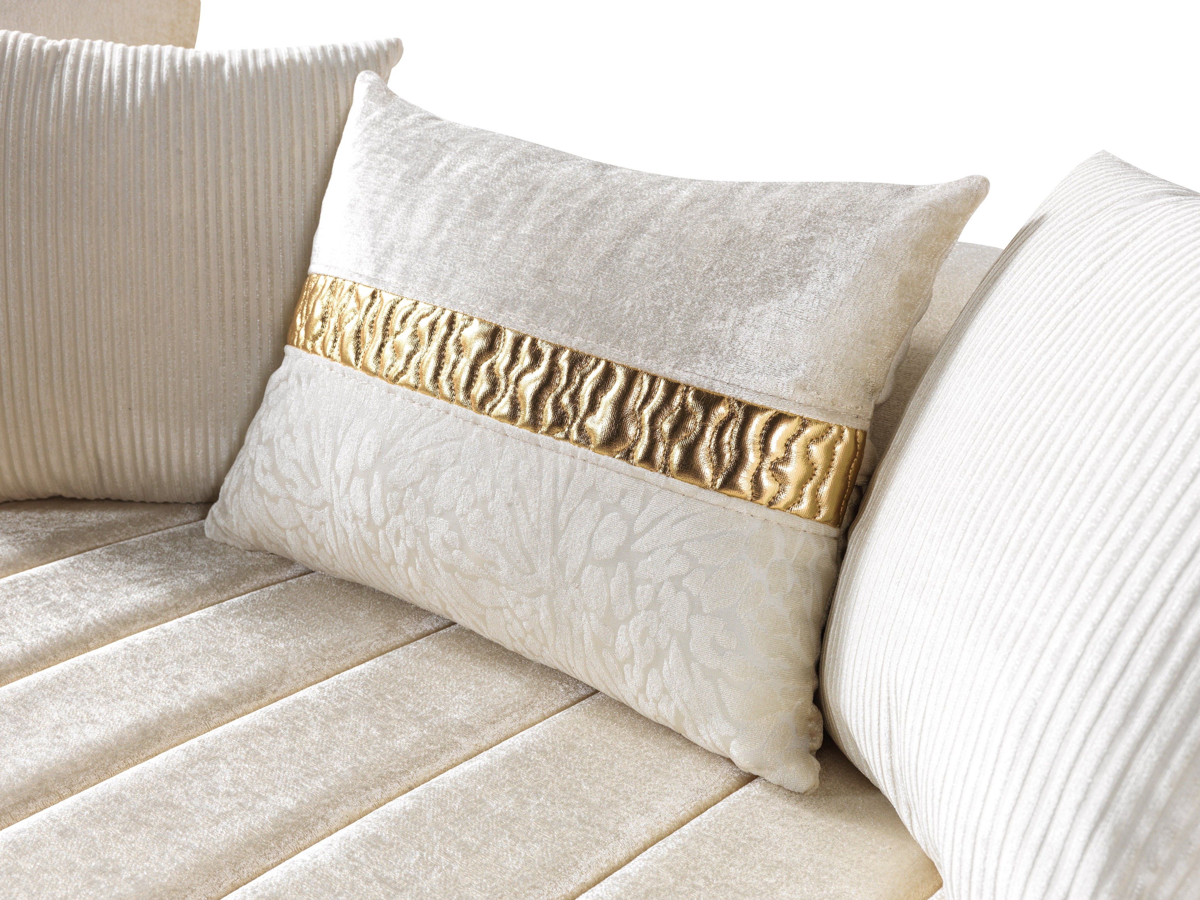 Carlina Ivory Velvet Sofa &amp; Loveseat - CARLINAIV-SL