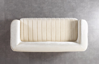 Carlina Ivory Velvet Sofa &amp; Loveseat - CARLINAIV-SL