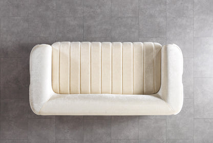 Carlina Ivory Velvet Sofa &amp; Loveseat - CARLINAIV-SL