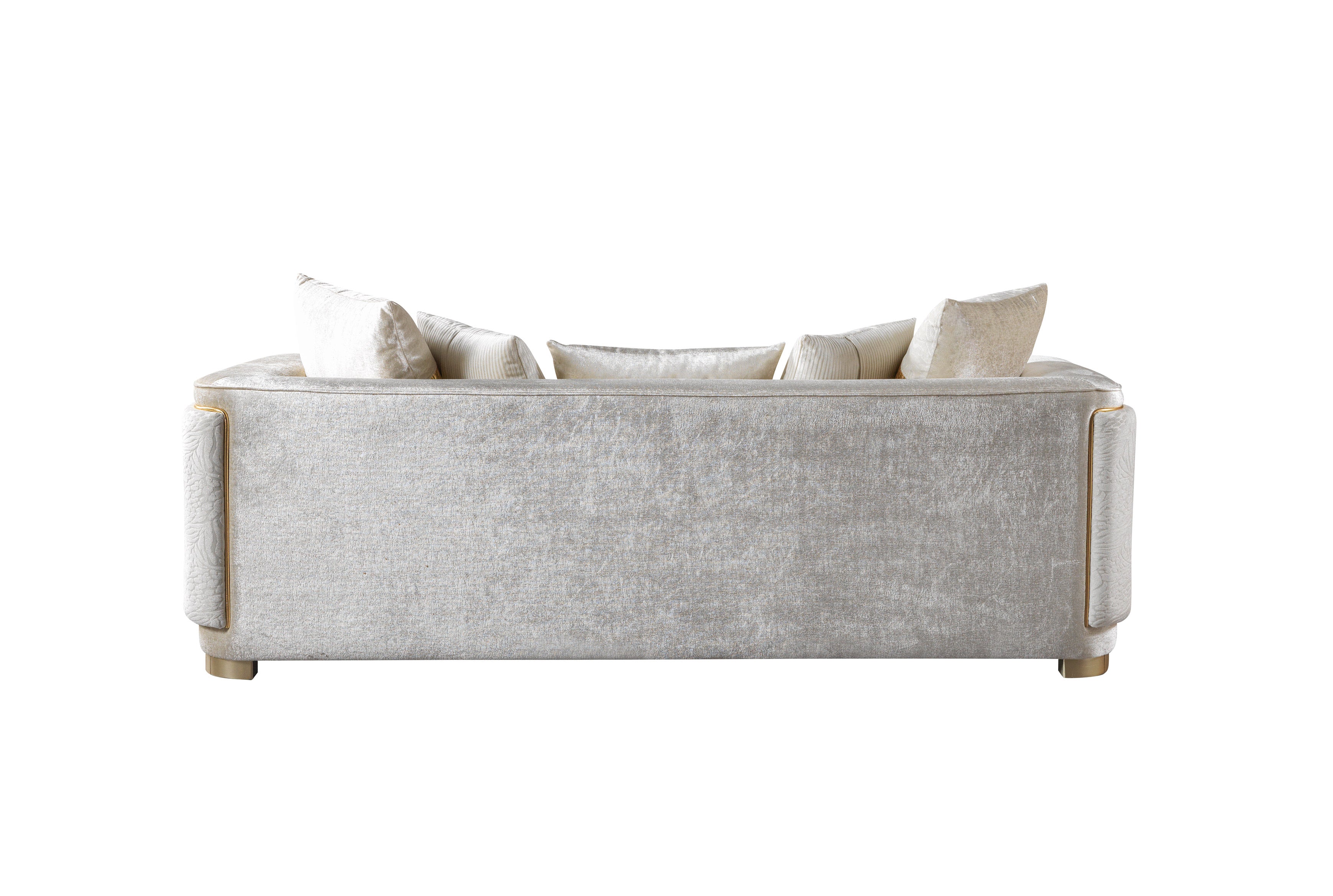 Carlina Ivory Velvet Sofa &amp; Loveseat - CARLINAIV-SL