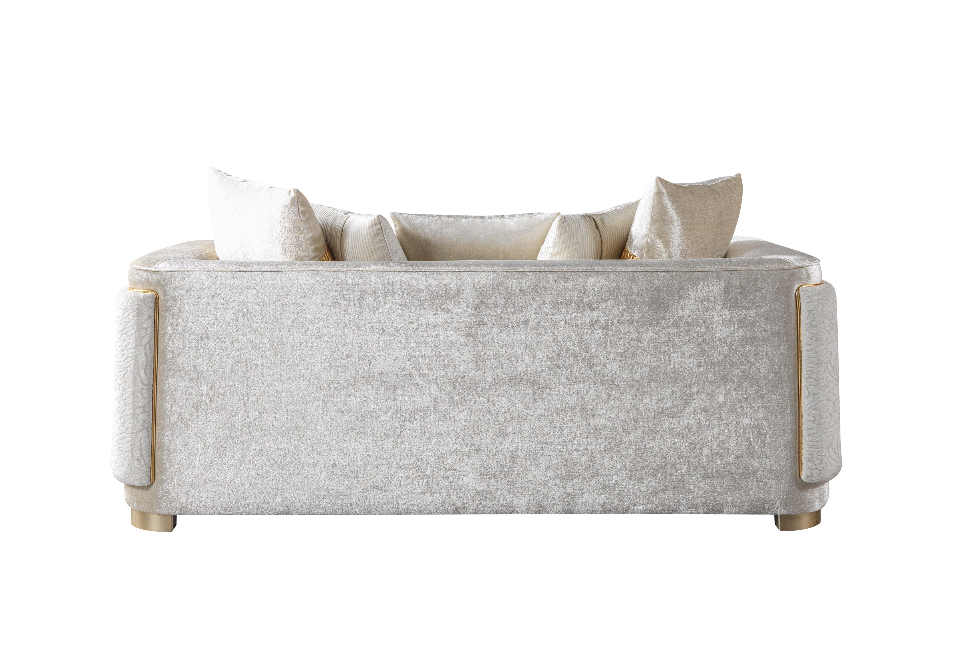Carlina Ivory Velvet Sofa &amp; Loveseat - CARLINAIV-SL