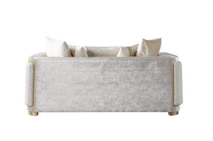 Carlina Ivory Velvet Sofa &amp; Loveseat - CARLINAIV-SL