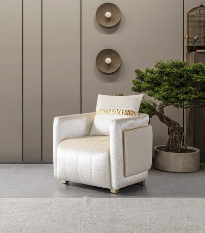Carlina Ivory Velvet Sofa &amp; Loveseat - CARLINAIV-SL