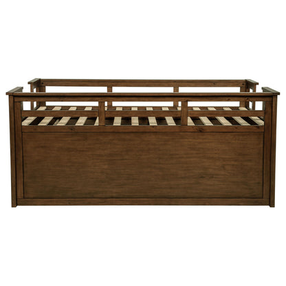 Carlsbad Wood Twin Captains Bed With Trundle Medium Brown - 400716T