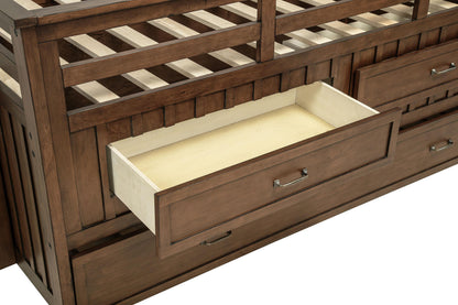 Carlsbad Wood Twin Captains Bed With Trundle Medium Brown - 400716T