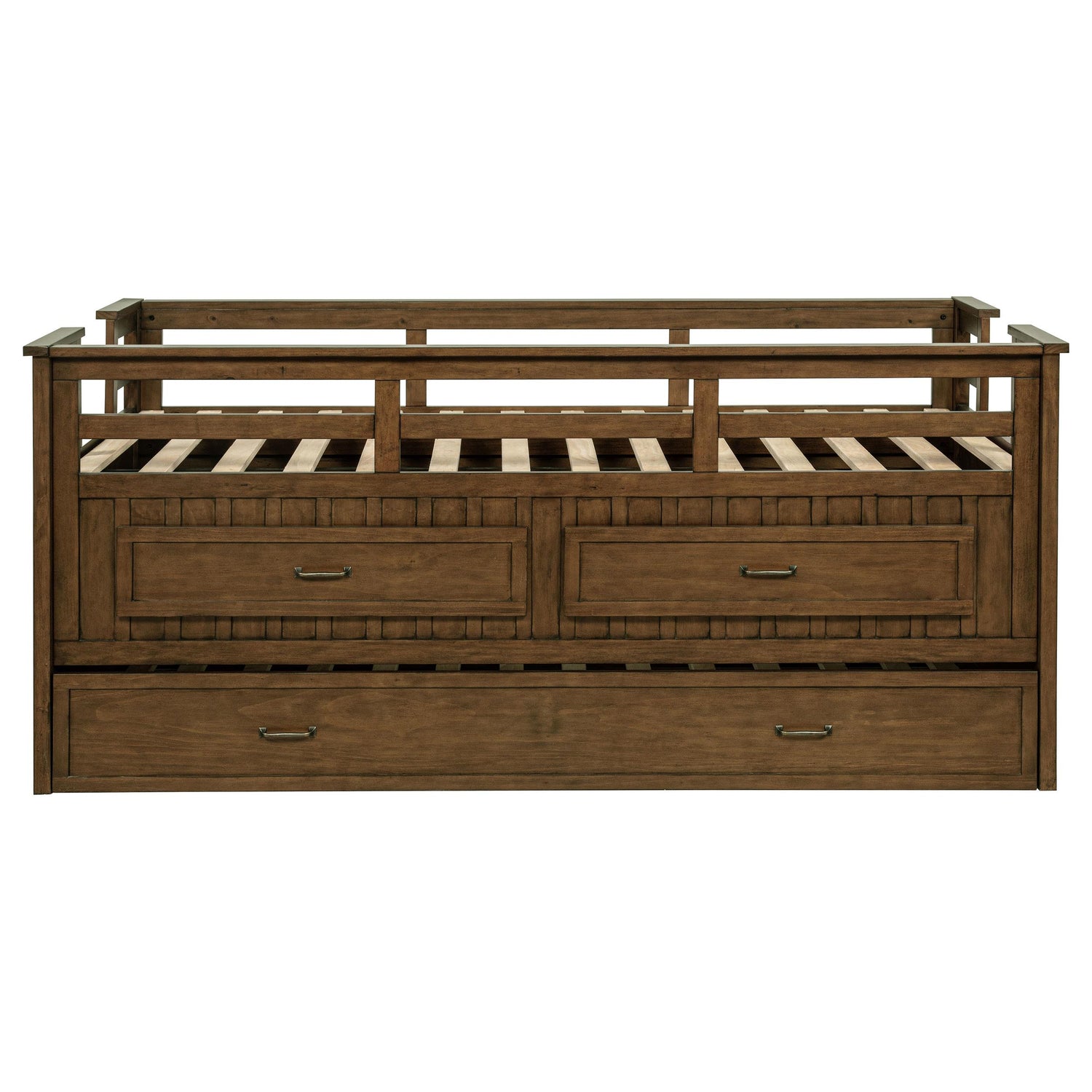 Carlsbad Wood Twin Captains Bed With Trundle Medium Brown - 400716T