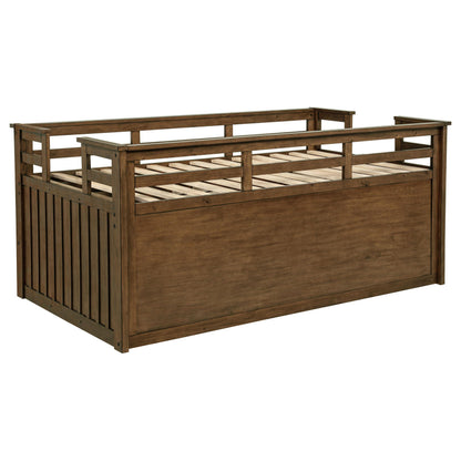 Carlsbad Wood Twin Captains Bed With Trundle Medium Brown - 400716T