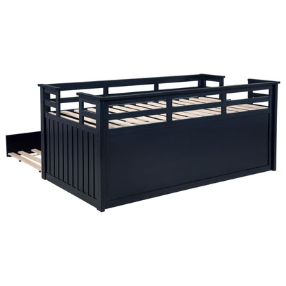 Carlsbad Wood Twin Captains Bed With Trundle Navy Blue - 401980T