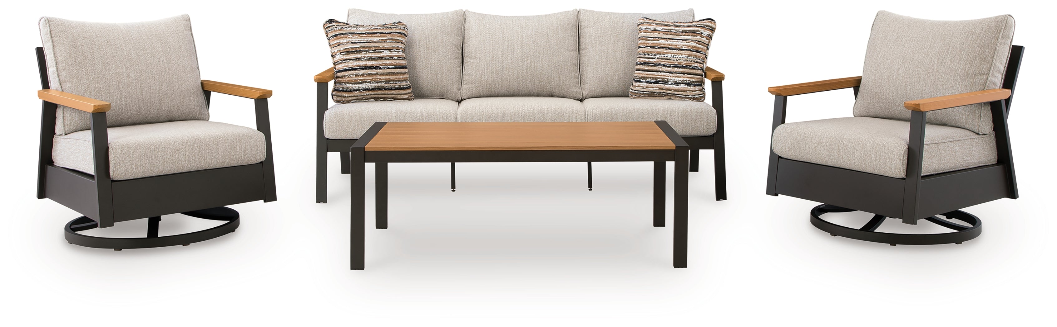 Carmel Highlands Dark Brown Outdoor Sofa/Chairs/Table (Set of 4) - PCP513-081
