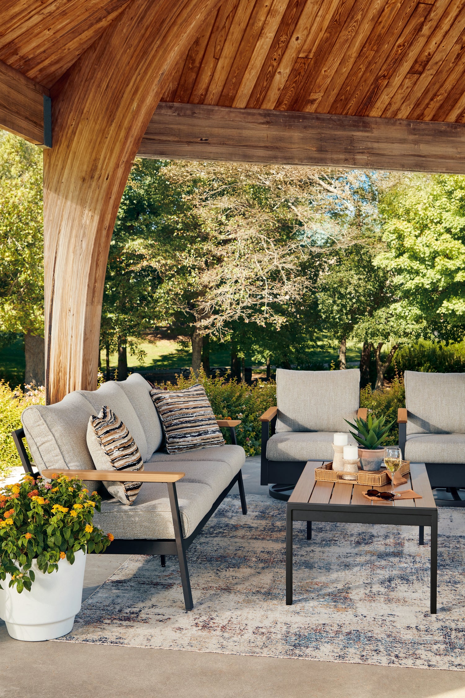Carmel Highlands Dark Brown Outdoor Sofa/Chairs/Table (Set of 4) - PCP513-081