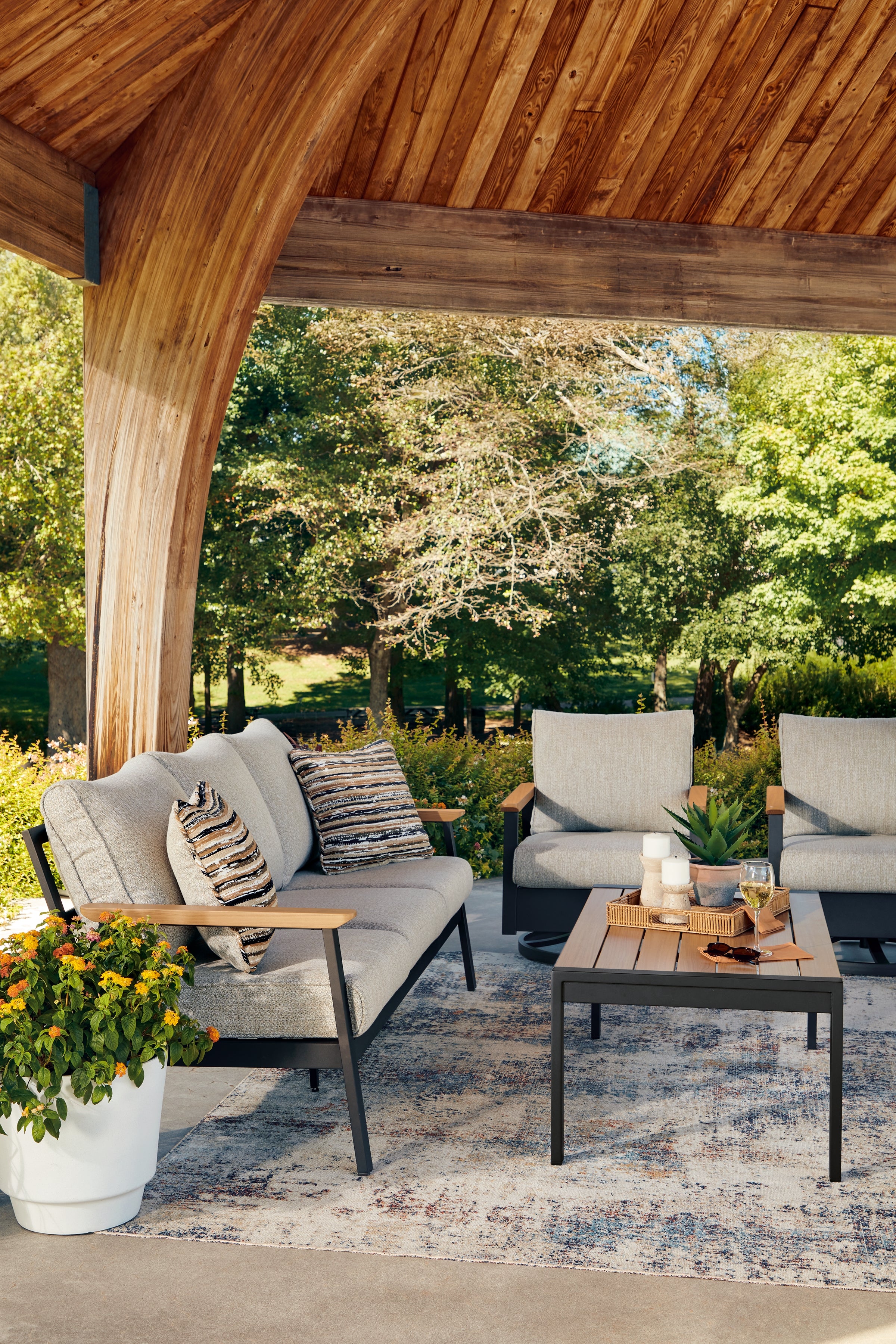 Carmel Highlands Dark Brown Outdoor Sofa/Chairs/Table (Set of 4) - PCP513-081