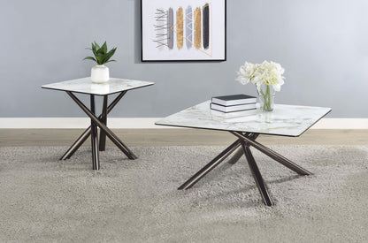 Carvell 2-piece Square Coffee and End Table Set Mirage White - 708138-S2