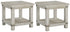 Carynhurst 2 End Tables in White Wash Gray - PKG008469