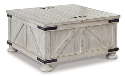 Carynhurst Coffee Table with 1 End Table in Whitewash - PKG010568