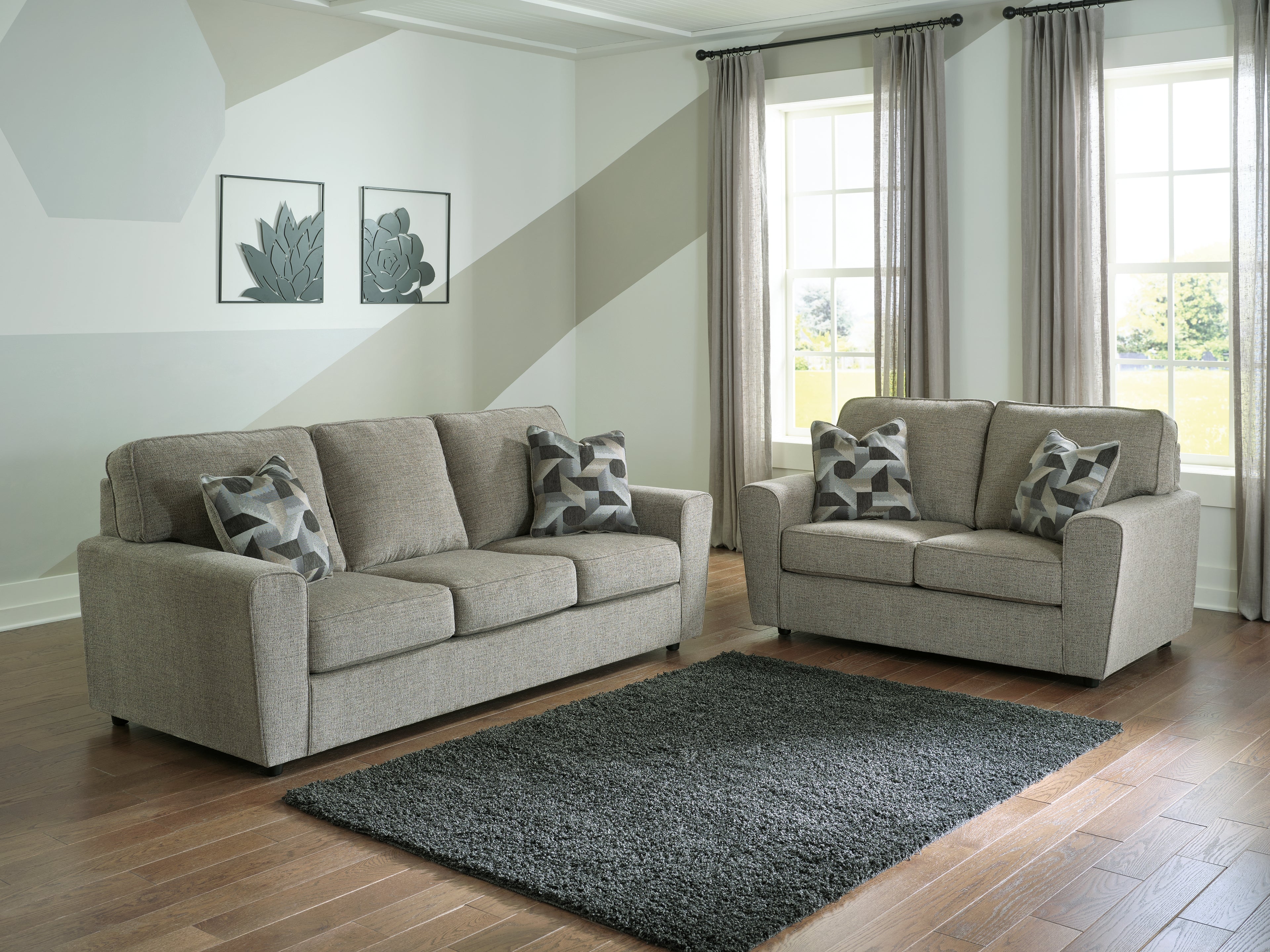 Cascilla Sofa and Loveseat in Pewter - PKG014493