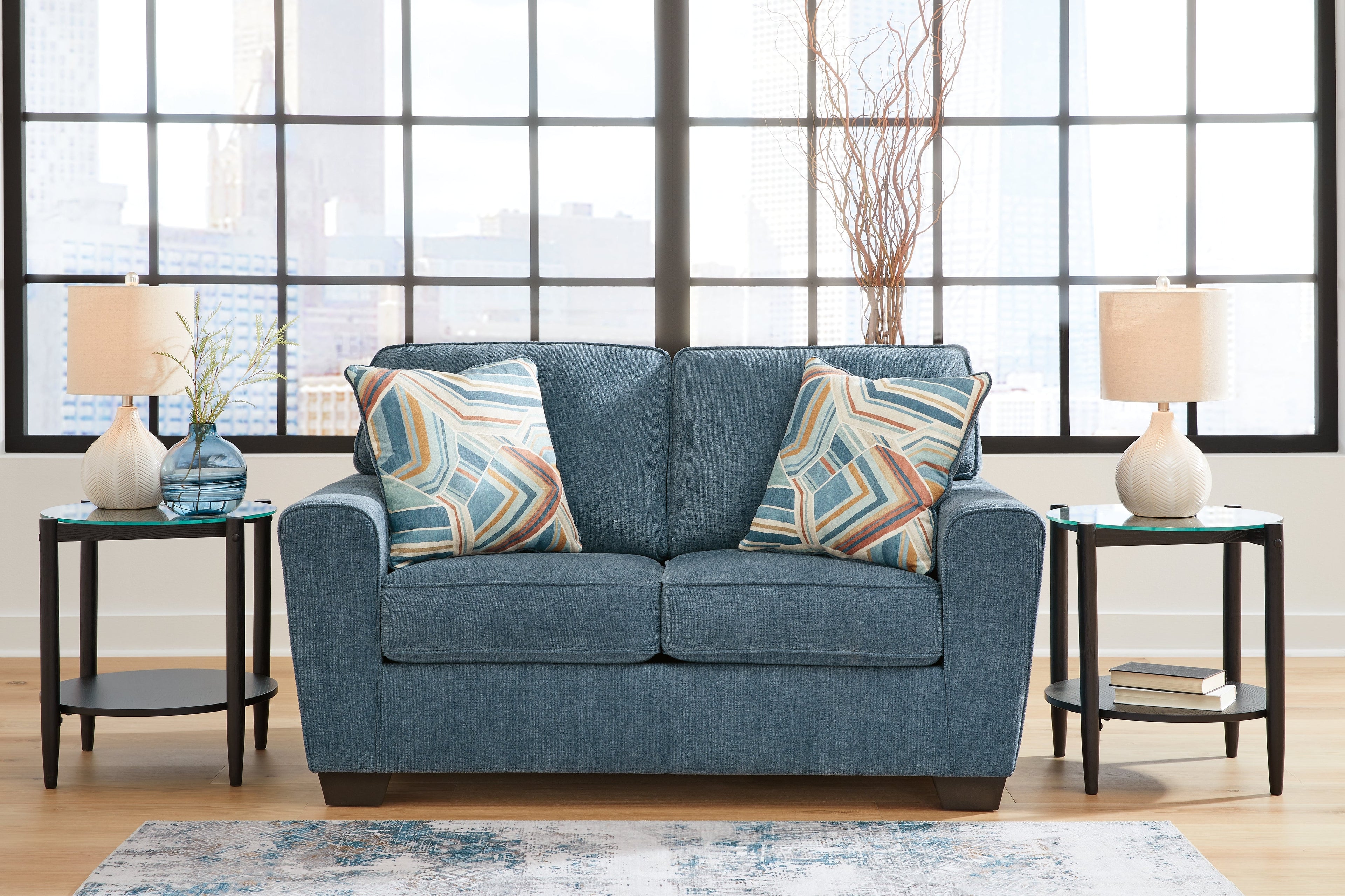 Cashton Sofa and Loveseat in Blue - PKG015052