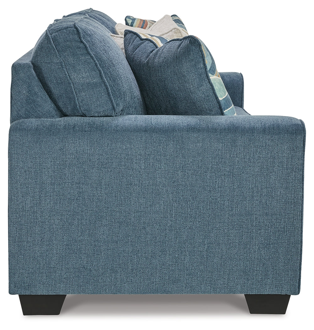Cashton Sofa, Loveseat, Chair and Ottoman in Blue - PKG015053