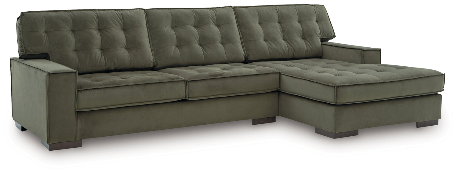Caspian-Town Olive 2-Piece Sectional with Chaise - PC61702S2