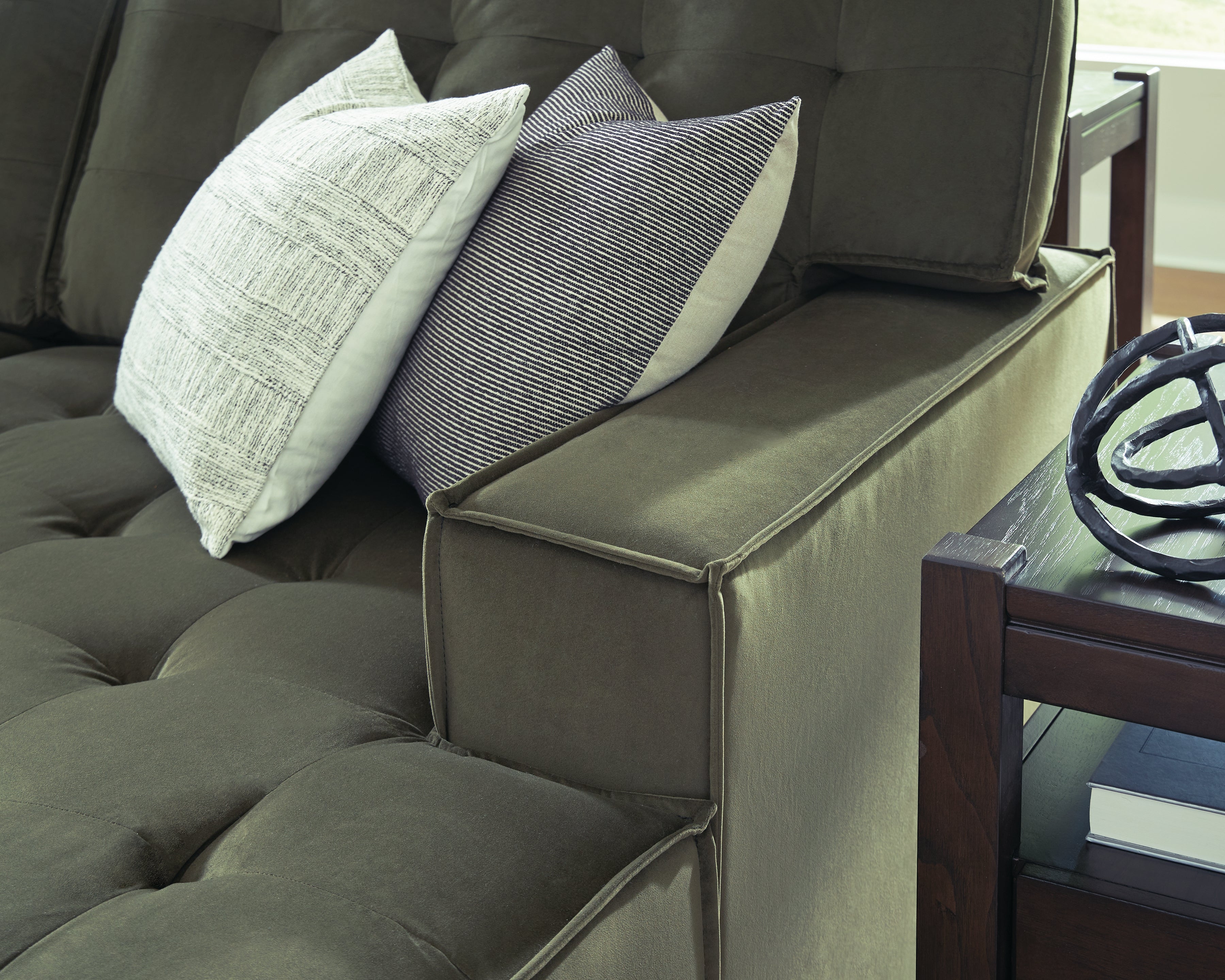 Caspian-Town Olive 2-Piece Sectional with Chaise - PC61702S2