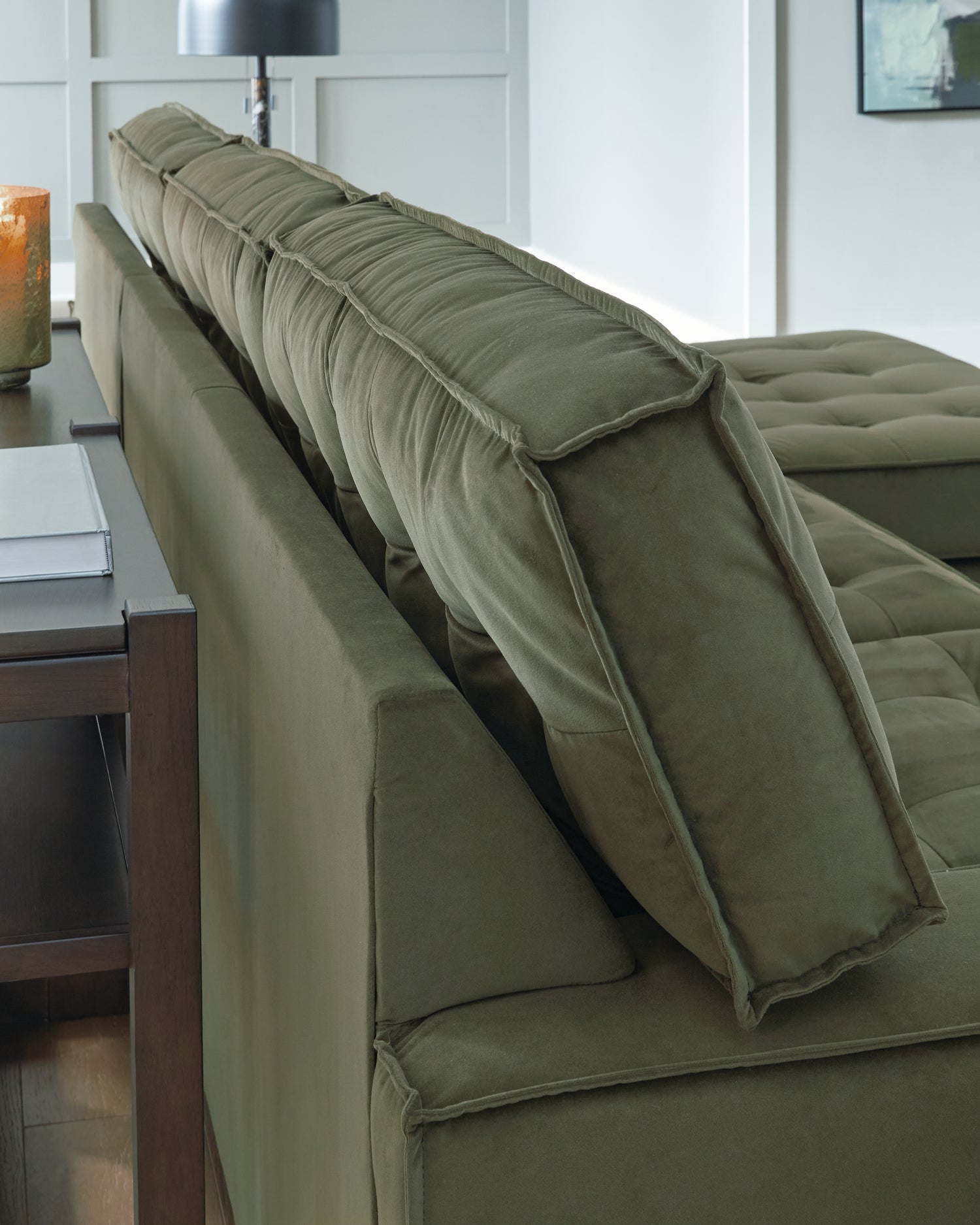 Caspian-Town Olive 2-Piece Sectional with Chaise - PC61702S2