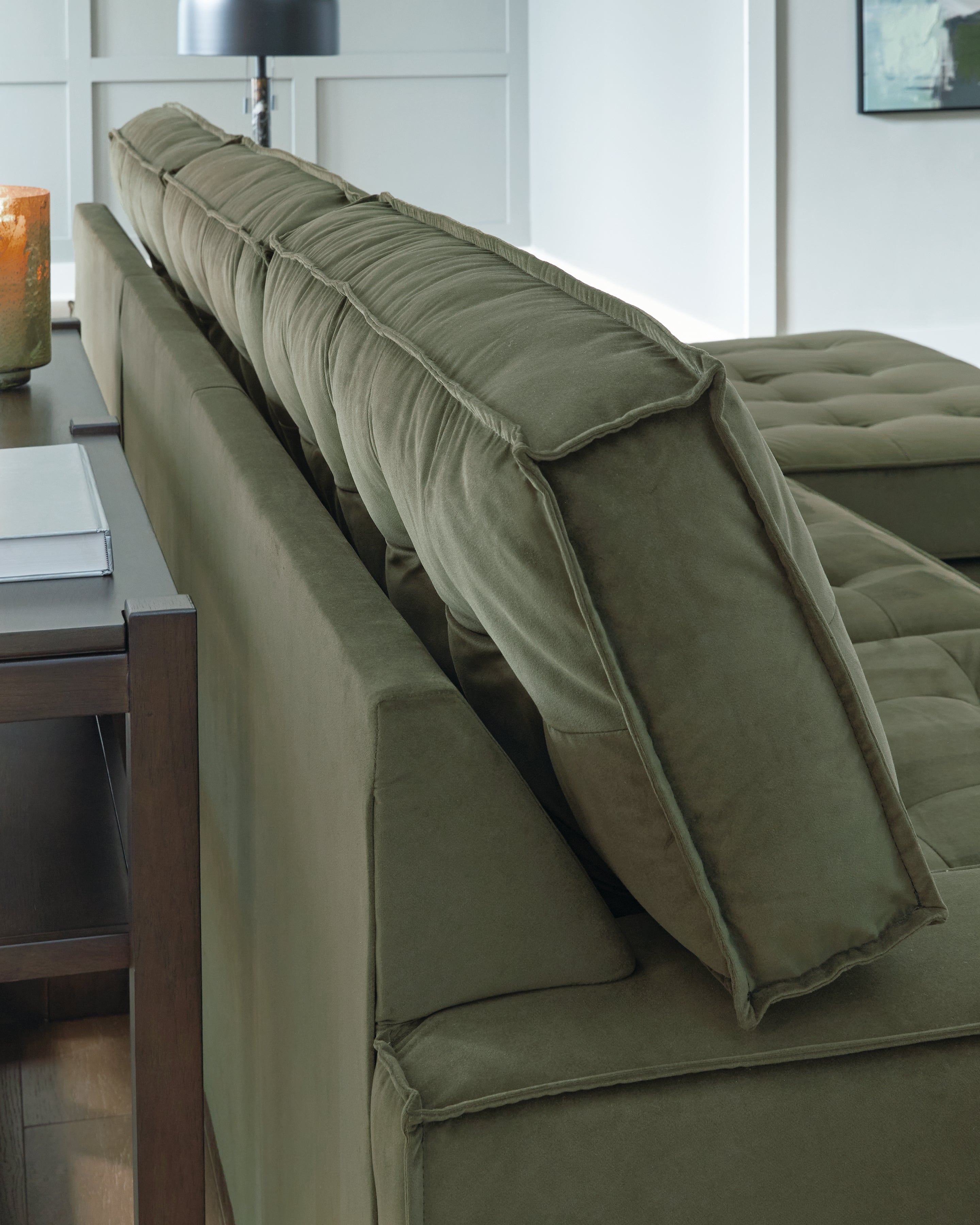 Caspian-Town Olive 2-Piece Sectional with Chaise - PC61702S2