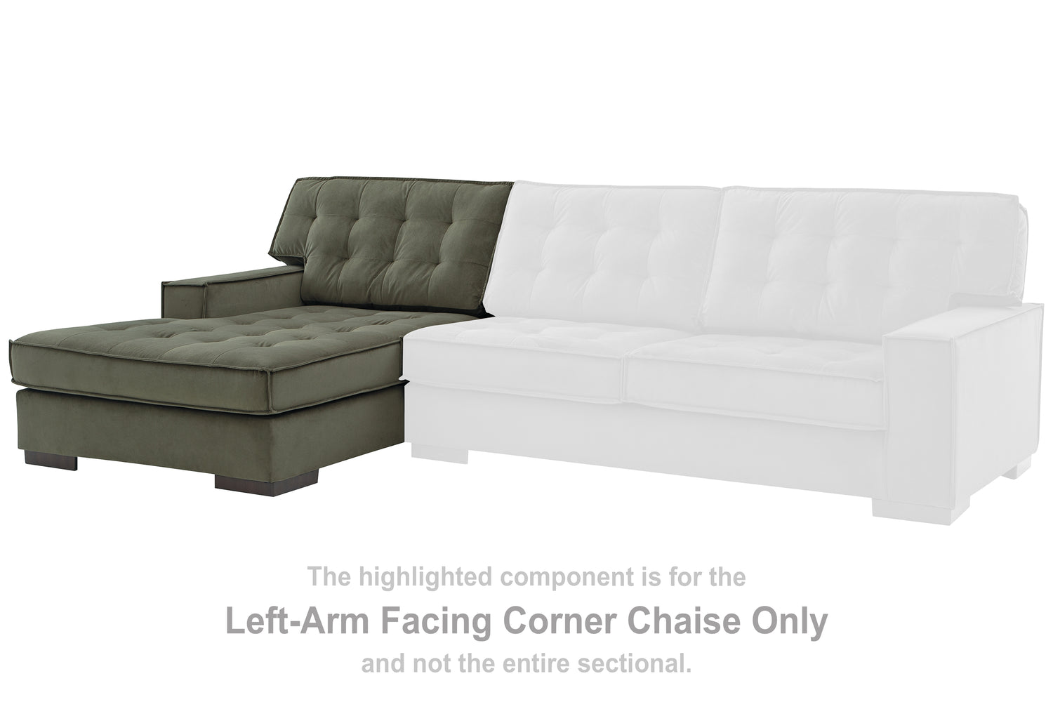 Caspian-Town Olive Left-Arm Facing Corner Chaise - PC6170216