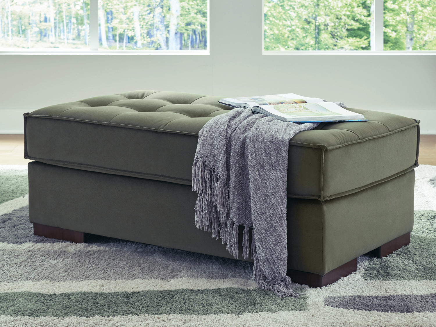 Caspian-Town Olive Oversized Accent Ottoman - PC6170208